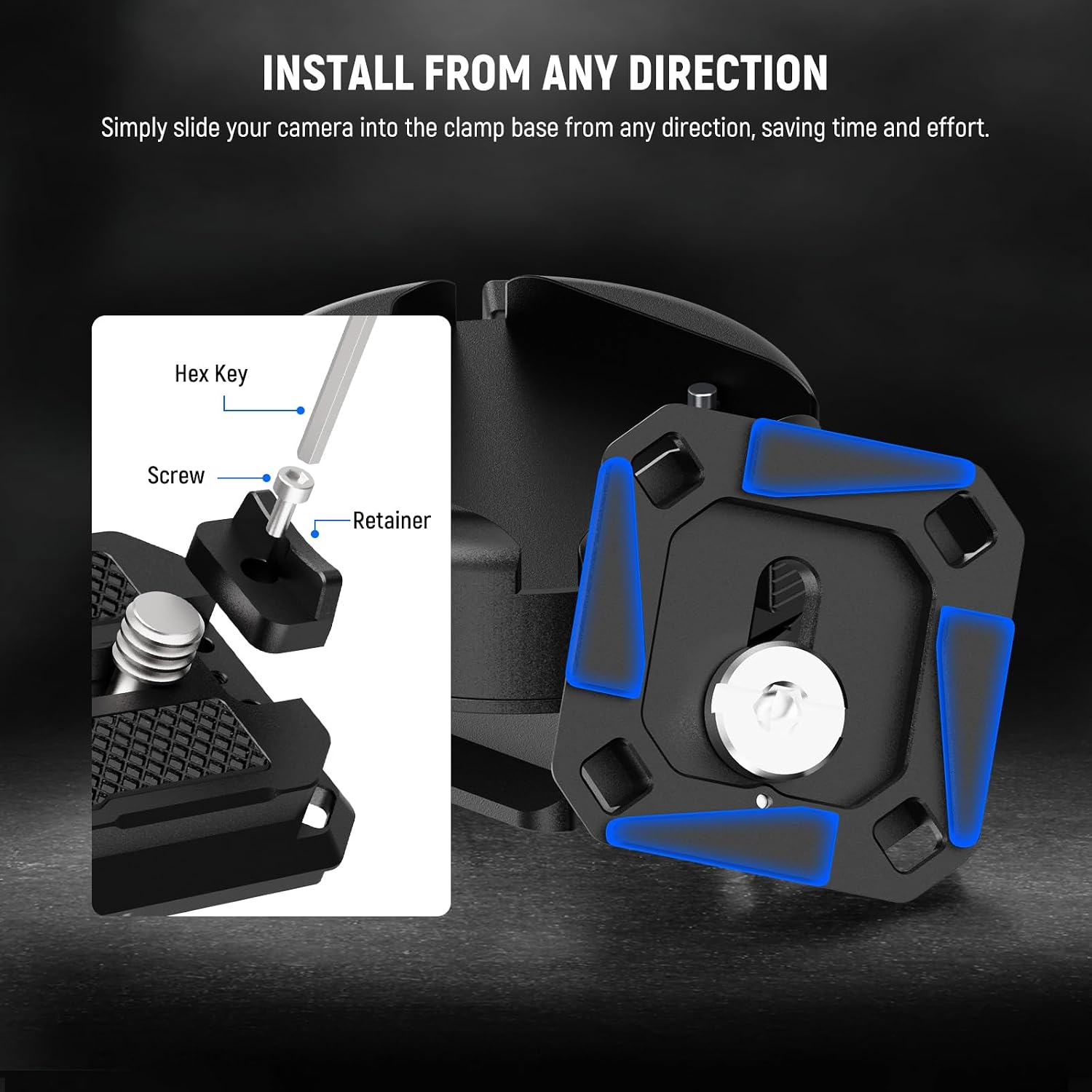 Detalle 2 de NEEWER GM47B Quick Release Plate for Arca‑Style Cameras
