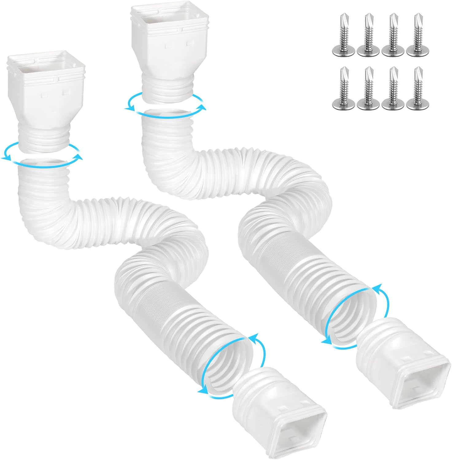Detalle de Ogutter Rain Gutter Downspout Extensions, Adjustable 21–66 Inches, 2-Pack