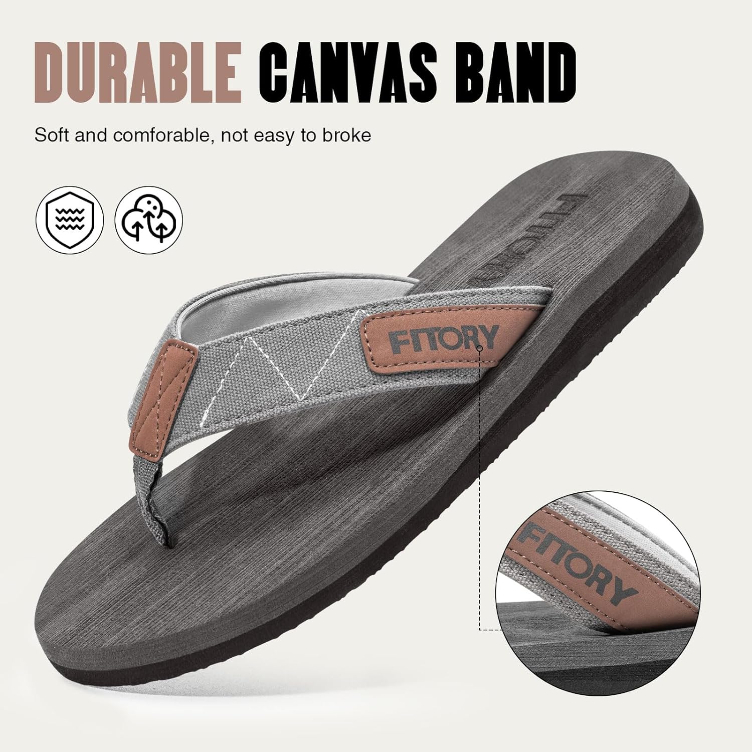 Thumbnail 4 de FITORY Men’s Flip-Flops Thong Sandals with Arch Support for Beach & Everyday Comfort