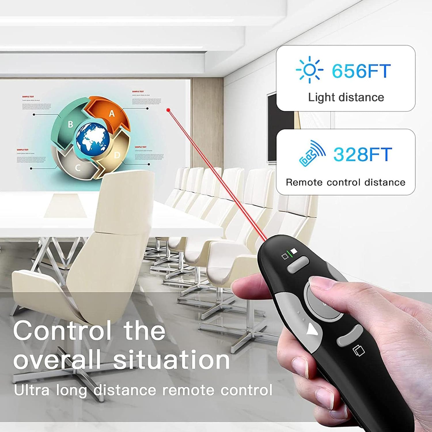 Thumbnail 1 de QUI Presentation Clicker Pointer 328ft wireless presenter