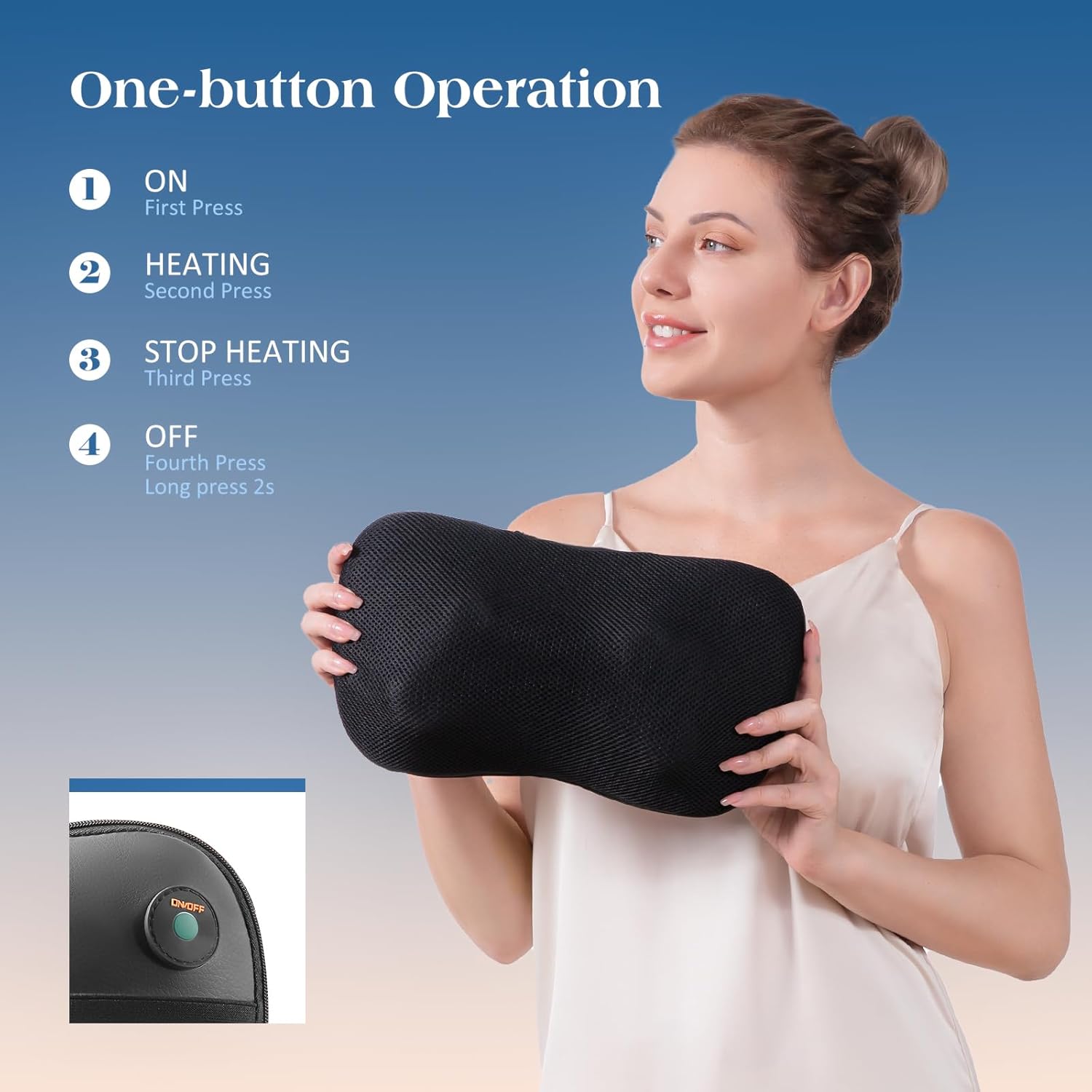 Detalle 2 de CURECURE Cojín masajeador Shiatsu 3D 15 min