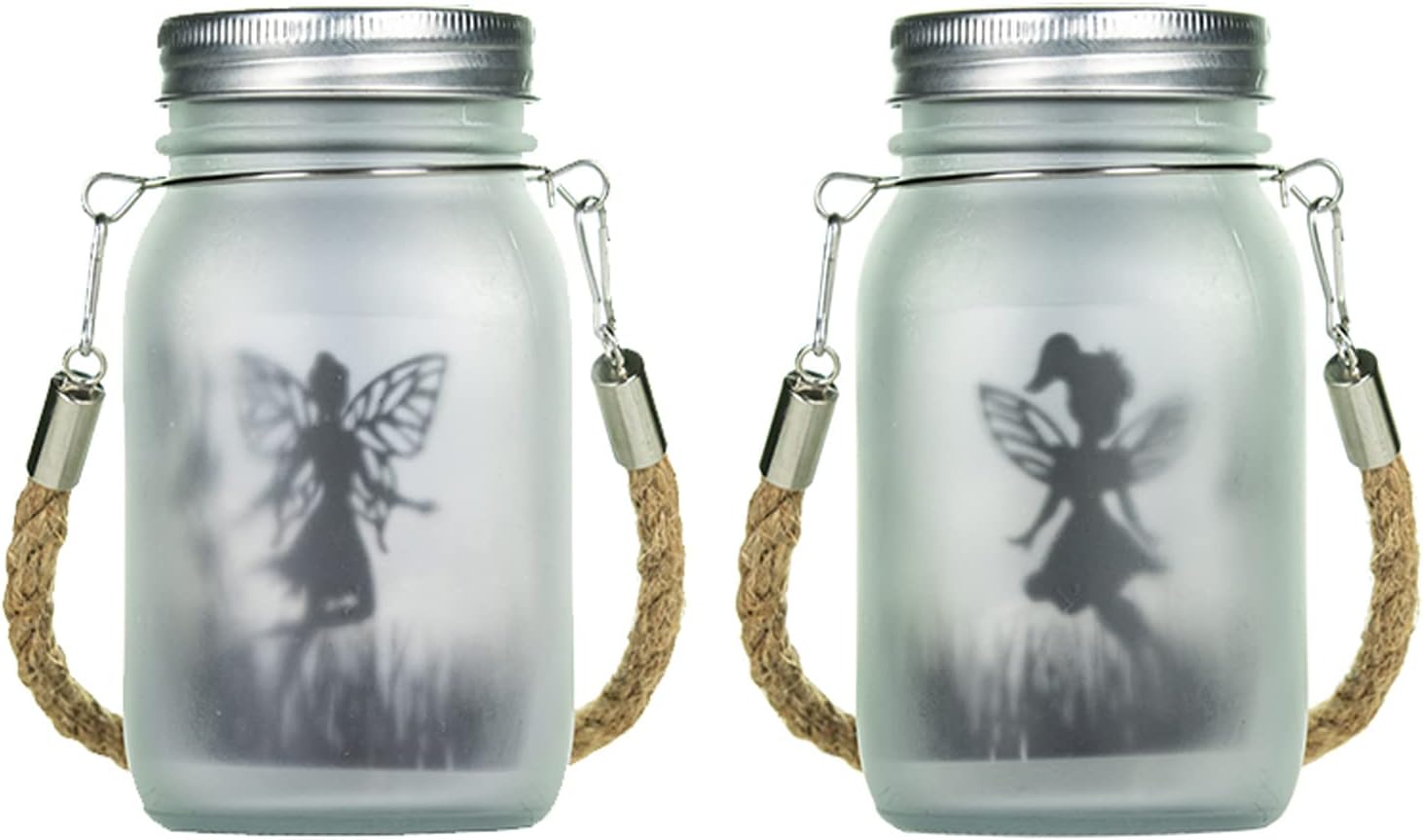 Thumbnail 3 de BXROIU 2 Pack Solar Jar Lights with Hanging Fairy Lantern Strings (Warm White)