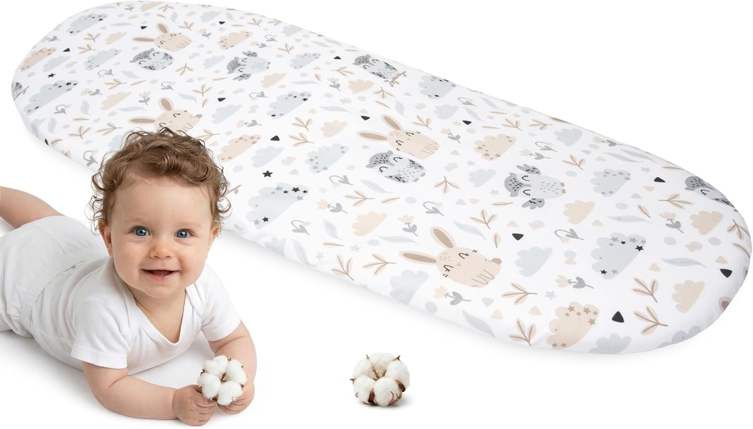 Thumbnail 6 de Medi Partners lenzuola lettino neonato 60x120 in 100% cotone con angoli e elastico cucito (Zoo di Menta)