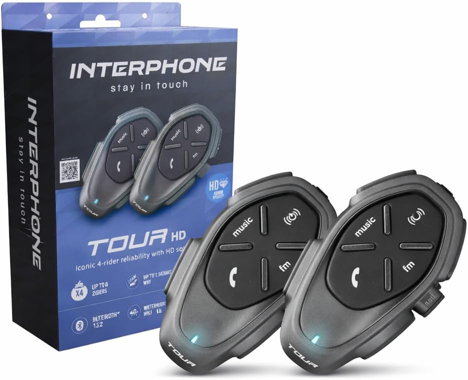 Thumbnail 6 de INTERPHONE TOUR HD Singolo: Interfono moto Bluetooth per casco, autonomia 25h e IP67
