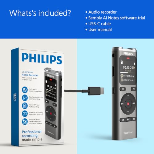Thumbnail 12 de PHILIPS DVT2075 VoiceTracer: registratore audio con microfoni stereo e AI Sembly in prova
