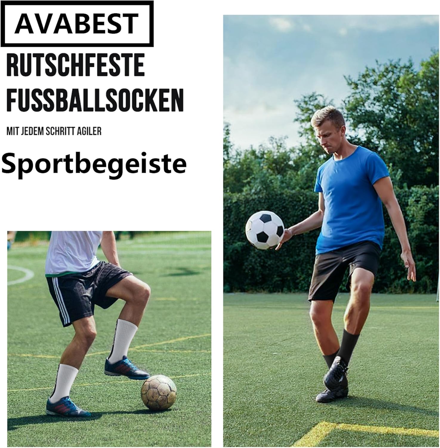Thumbnail 1 de AVABEST Fußballsocken Herren 2 Paar Grip
