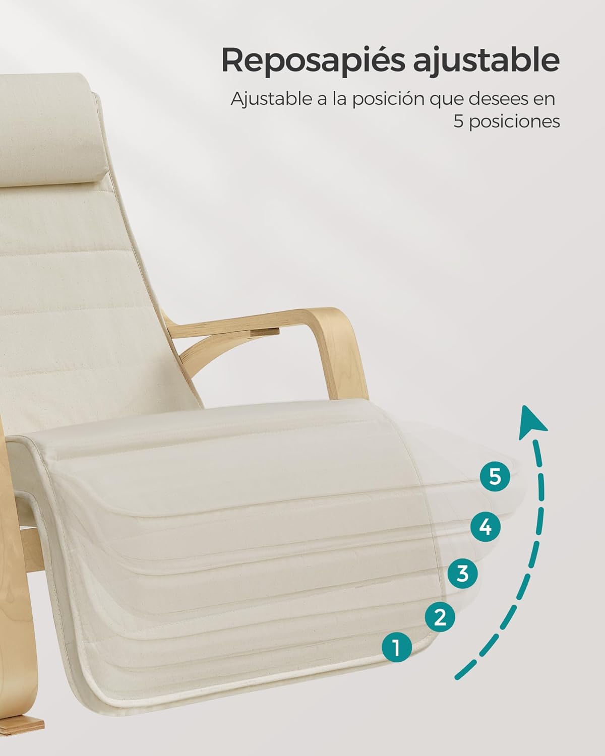 Thumbnail 5 de SONGMICS Silla Mecedora beige 150 kg
