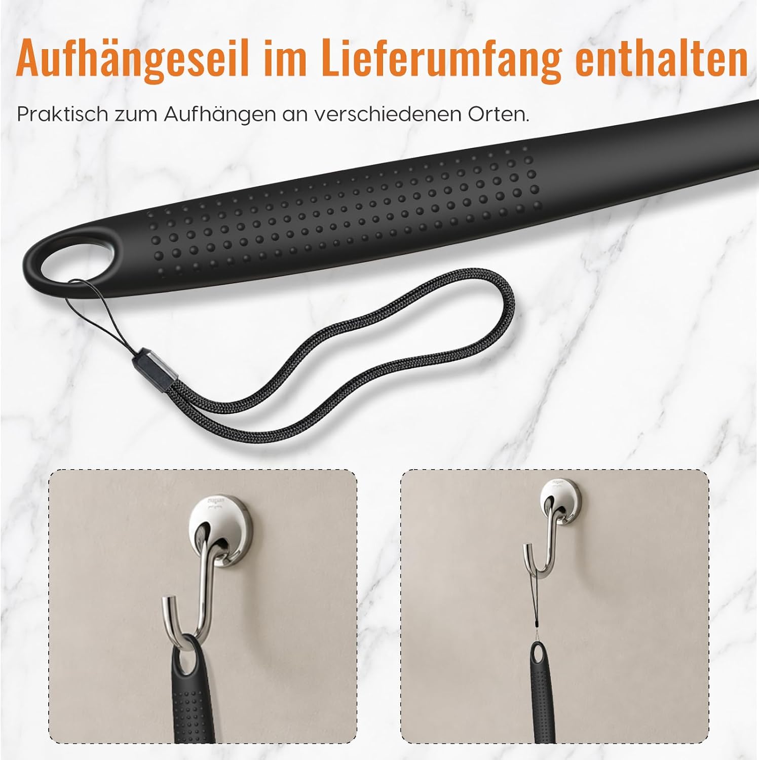 Thumbnail 6 de Silikon Rückenschrubber mit langem Griff zur Dusche