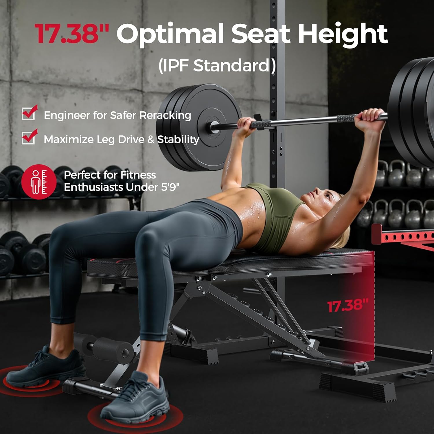 Thumbnail 4 de FLYBIRD Banc de musculation pliable réglable 8 positions (capacité 300–318 kg)