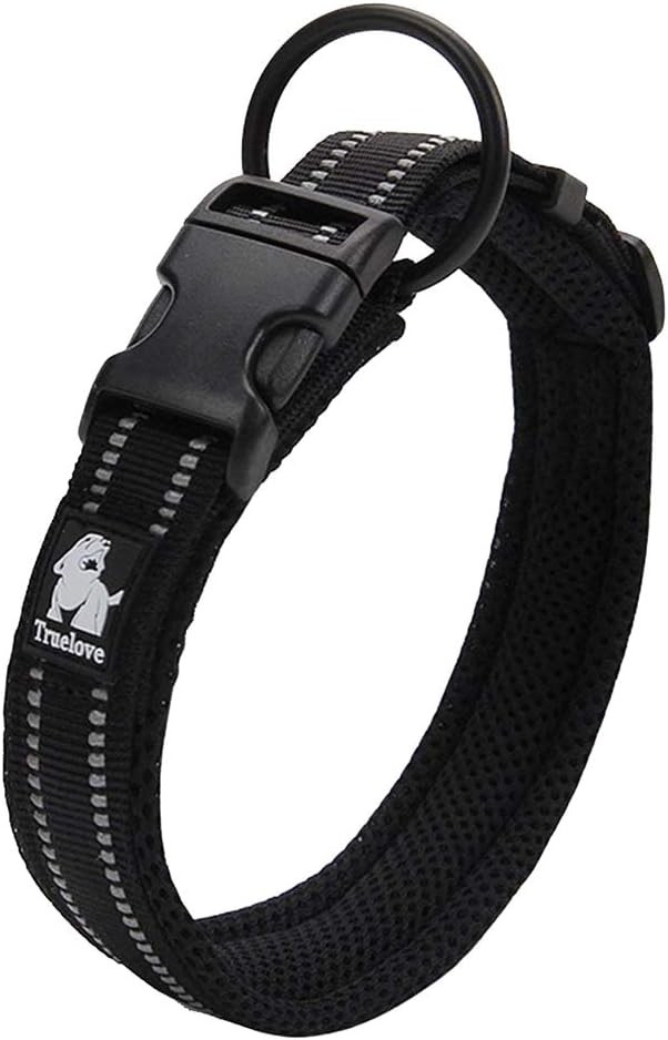 Detalle de Truelove TLC5011 Reflective Premium Buckle Nylon Webbing Dog Collar (2XS, Black)