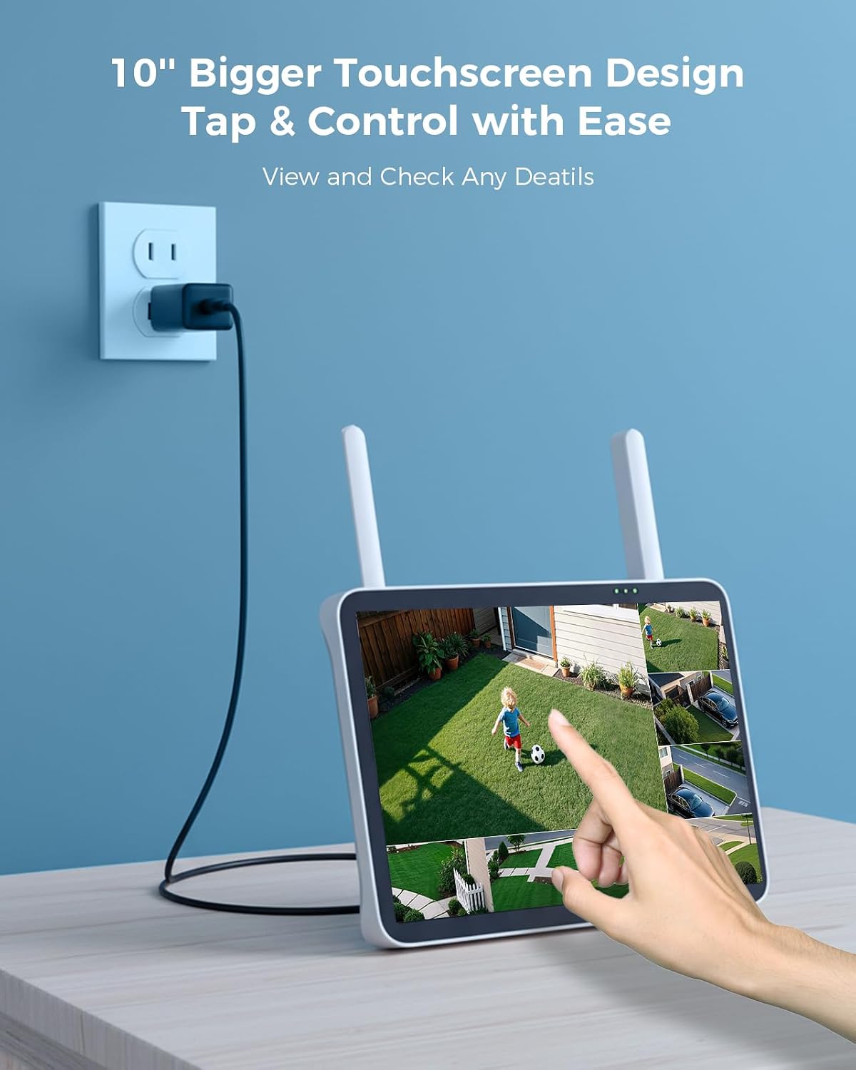 Thumbnail 4 de Hiseeu 4MP Solar Security Camera System, 4-Camera Kit with Dual-Lens Views