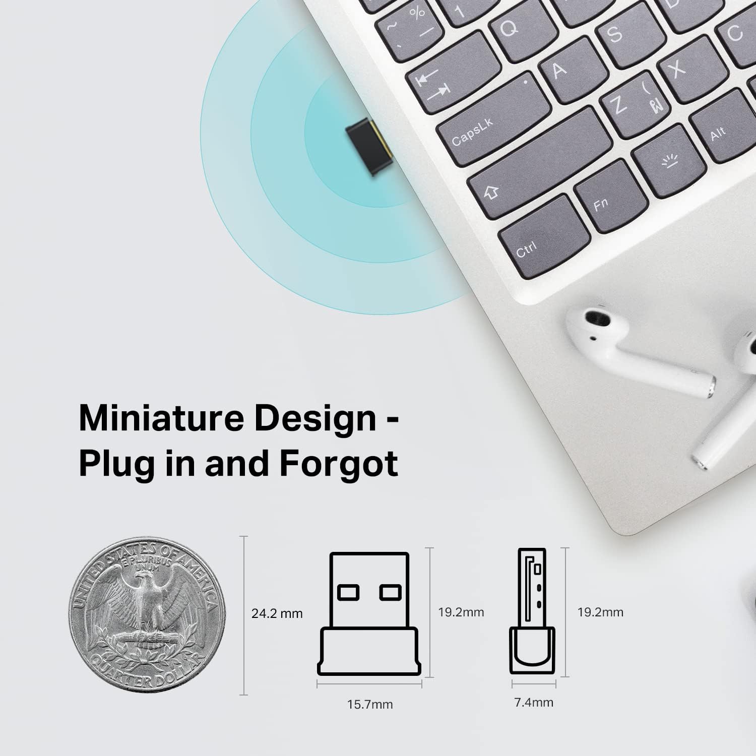 Detalle de TP-Link USB Wi-Fi and Bluetooth Adapter Archer T2UB Nano