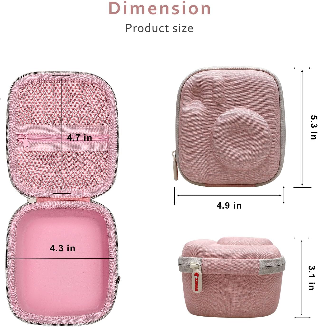 Thumbnail 2 de XANAD Hard Case for Fujifilm Instax Mini 13/12/11/10/9/8/7/7+ / EVO Instant Cameras (Pink)