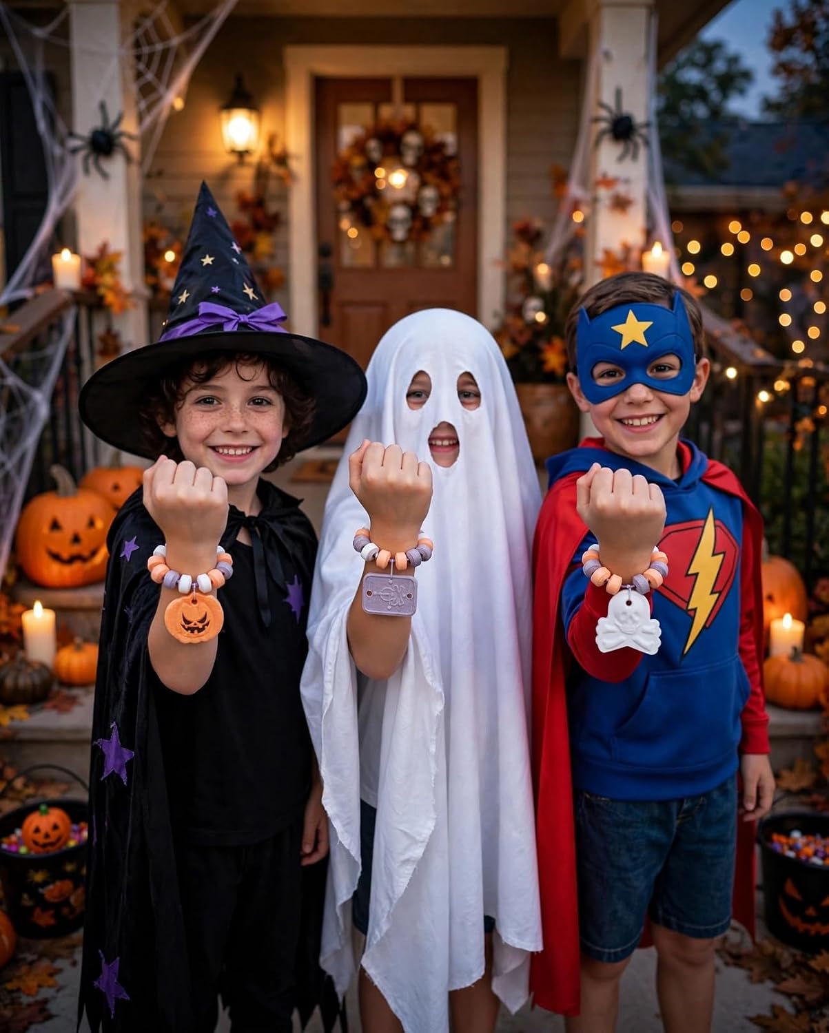 Detalle de Twinkle Bites Halloween Candy Bracelets, 30 Individually Wrapped Treats