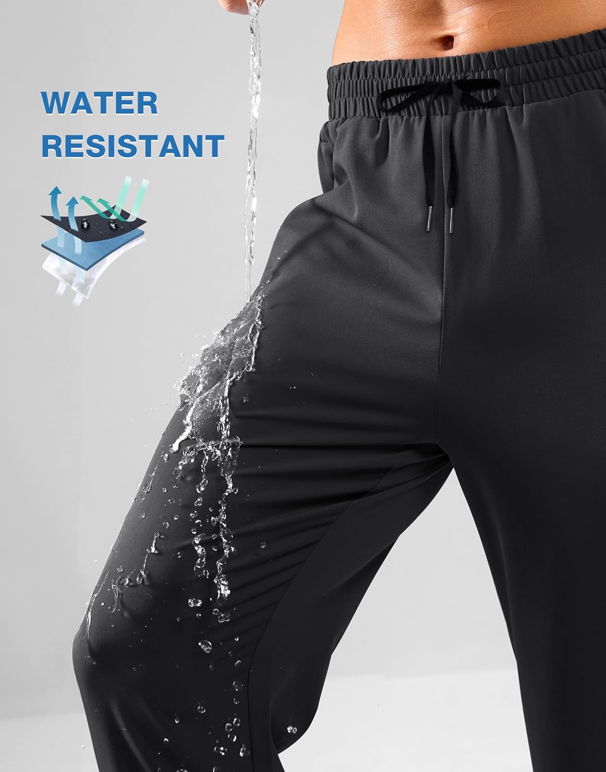 Thumbnail 4 de Pudolla Men's Lightweight Hiking Pants: Quick-Dry, Water-Resistant Sweatpants with Zipper Pockets