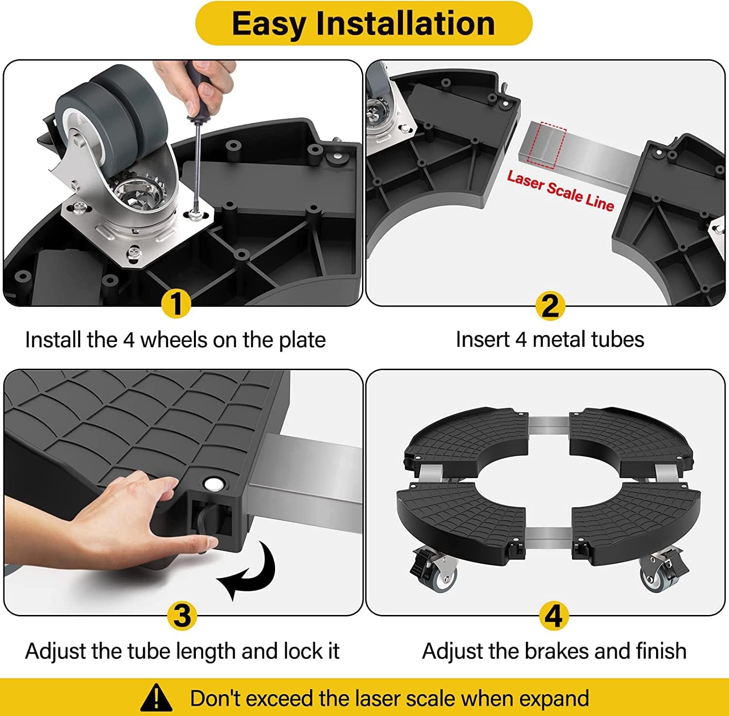 Thumbnail 6 de WELDUN Plant Caddy with Wheels Heavy Duty (Adjustable 40–57 cm) with Lockable Casters, 200KG capacity