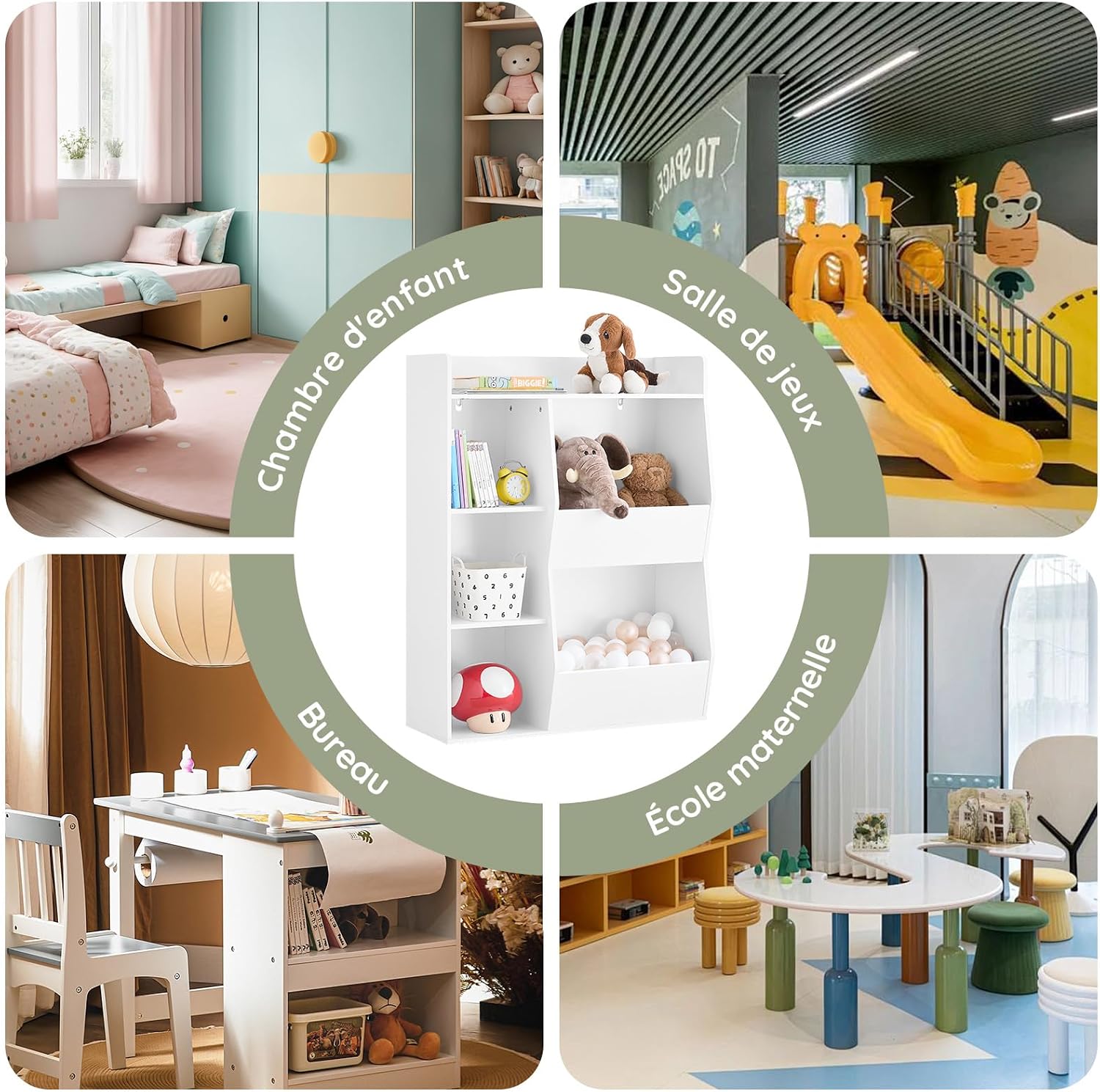 Thumbnail 6 de SoBuy KMB55-K-W Bibliothèque enfant 104 cm