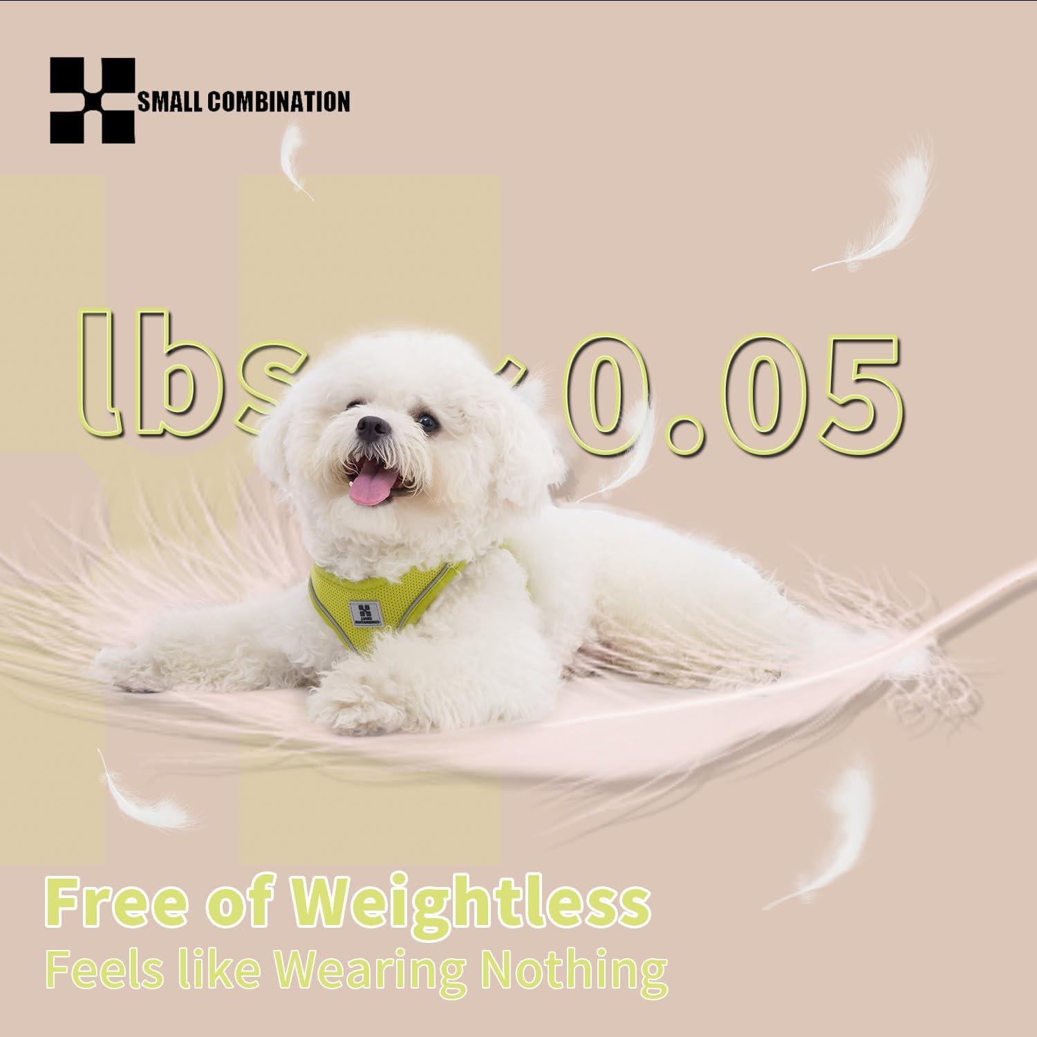 Thumbnail 3 de Small Combination dog harness & leash set (XXS) in Lemon Yellow – step-in adjustable reflective pet vest