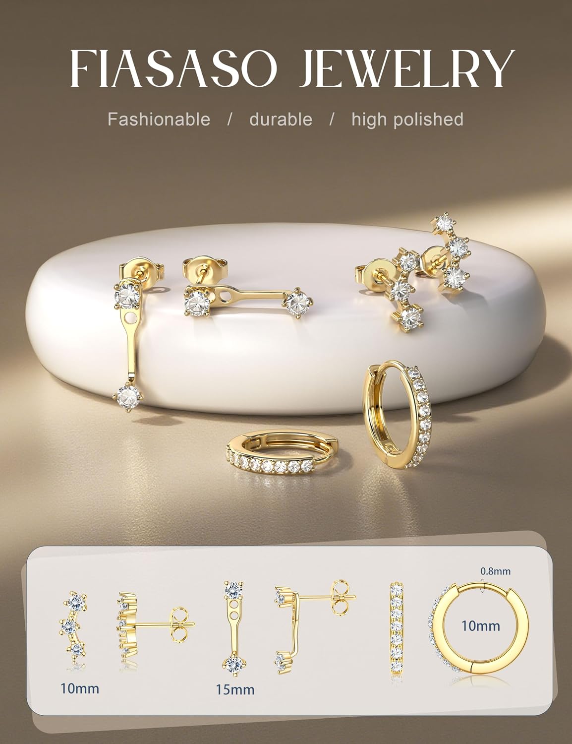 Detalle 2 de FIASASO Earring Set, 3 Pairs