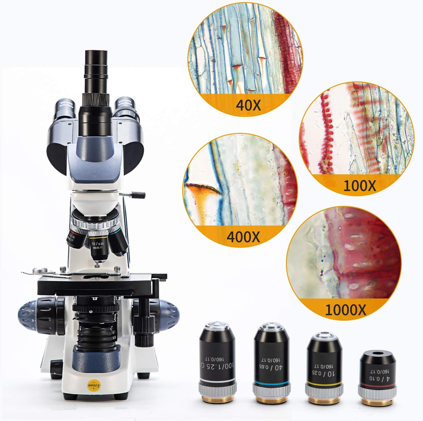 Thumbnail 4 de Swift SW380T Compound Trinocular Microscope: 40X–2500X with 5.0 MP Camera