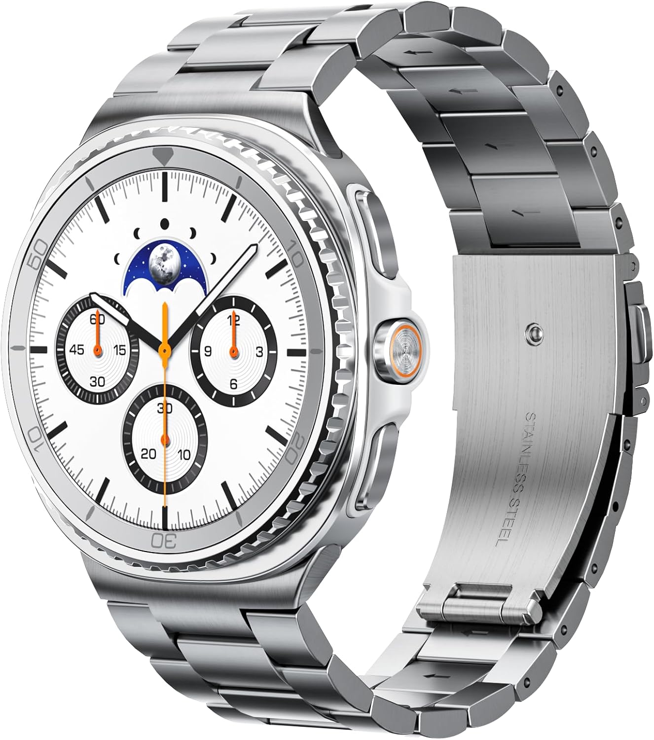 Detalle de SPGUARD Metal Band for Samsung Galaxy Watch 9/8, Stainless Steel, No-Gap Design