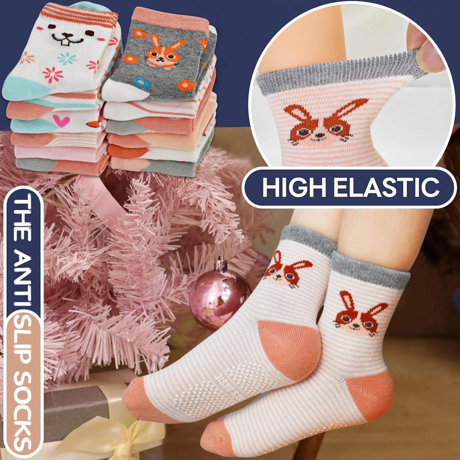 Thumbnail 2 de GRPSKCOS Toddler Non Slip Socks 12 Pack