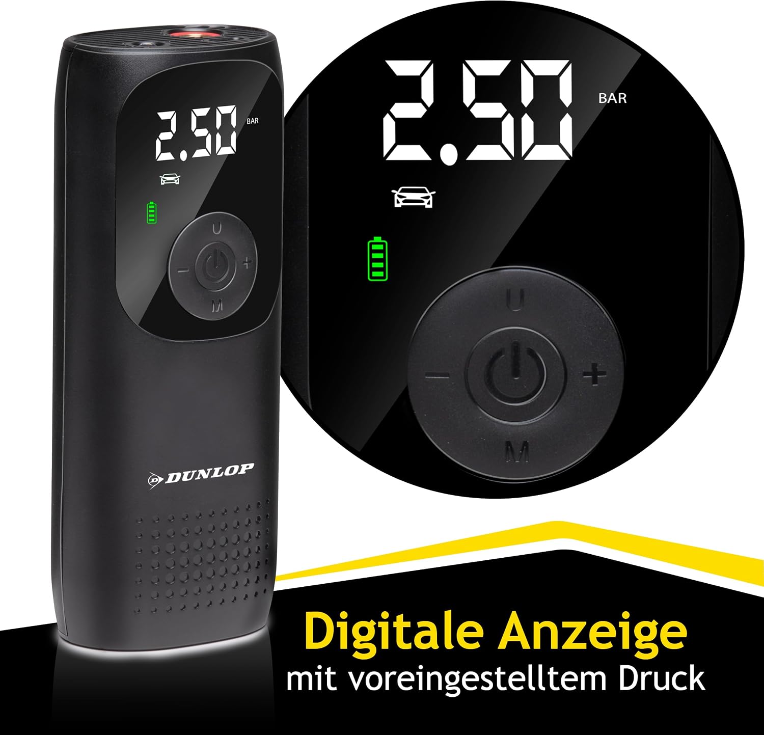 Thumbnail 3 de Dunlop Portable Air Compressor with Digital Display, LED Lamp and USB-C