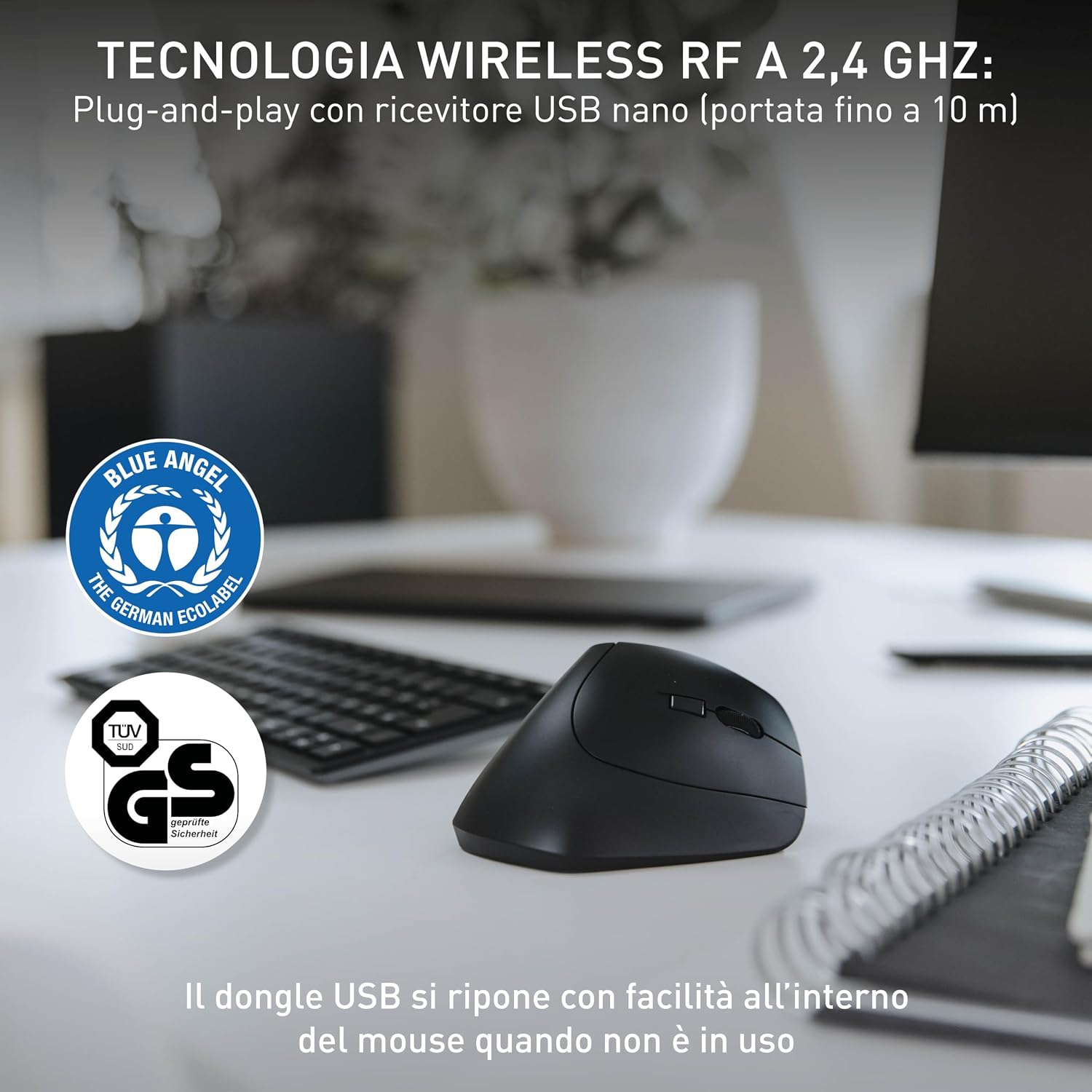 Thumbnail 6 de CHERRY MW 4500 mouse ergonomico verticale wireless