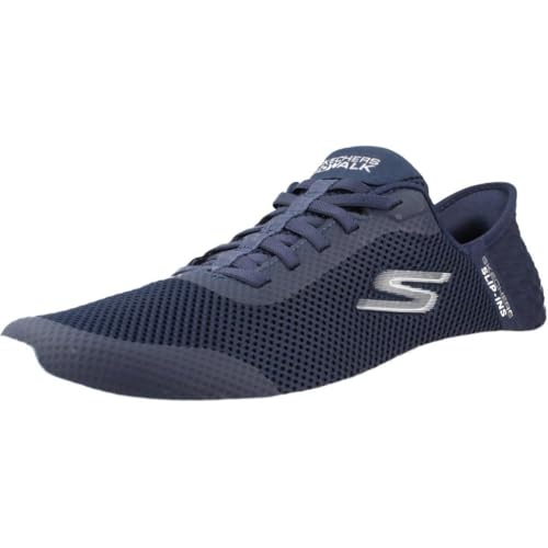 Detalle de Skechers Donna Go Walk Flex Grand Entry Trainers – Navy Textile/White Trim, 36 EU
