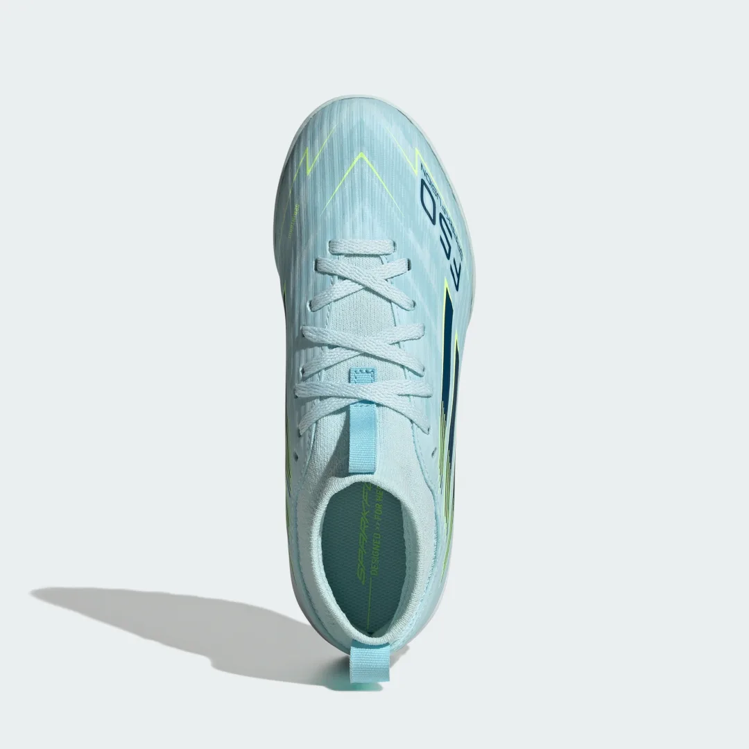 Detalle de Adidas F50 SPARKFUSION LEAGUE moqueta: zapatilla de media caña para fútbol indoor en azul
