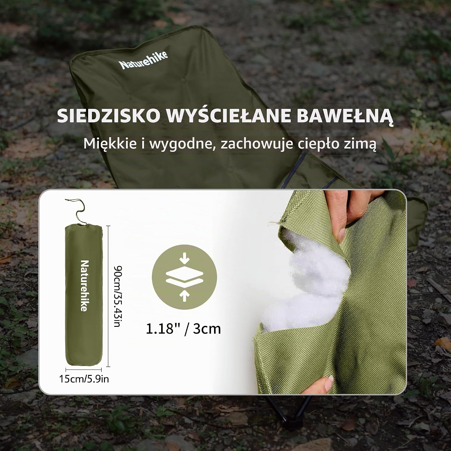 Detalle 2 de Naturehike Sea Star CNK2450JJ020 – składane krzesło kempingowe z wysokim oparciem