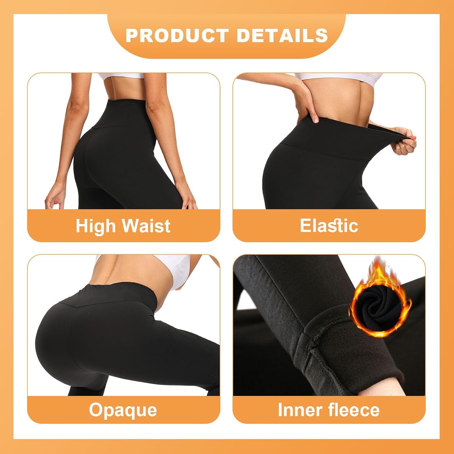 Detalle 2 de DDOBB Thermal Leggings High Waist fleece-lined leggings 🏃♀
