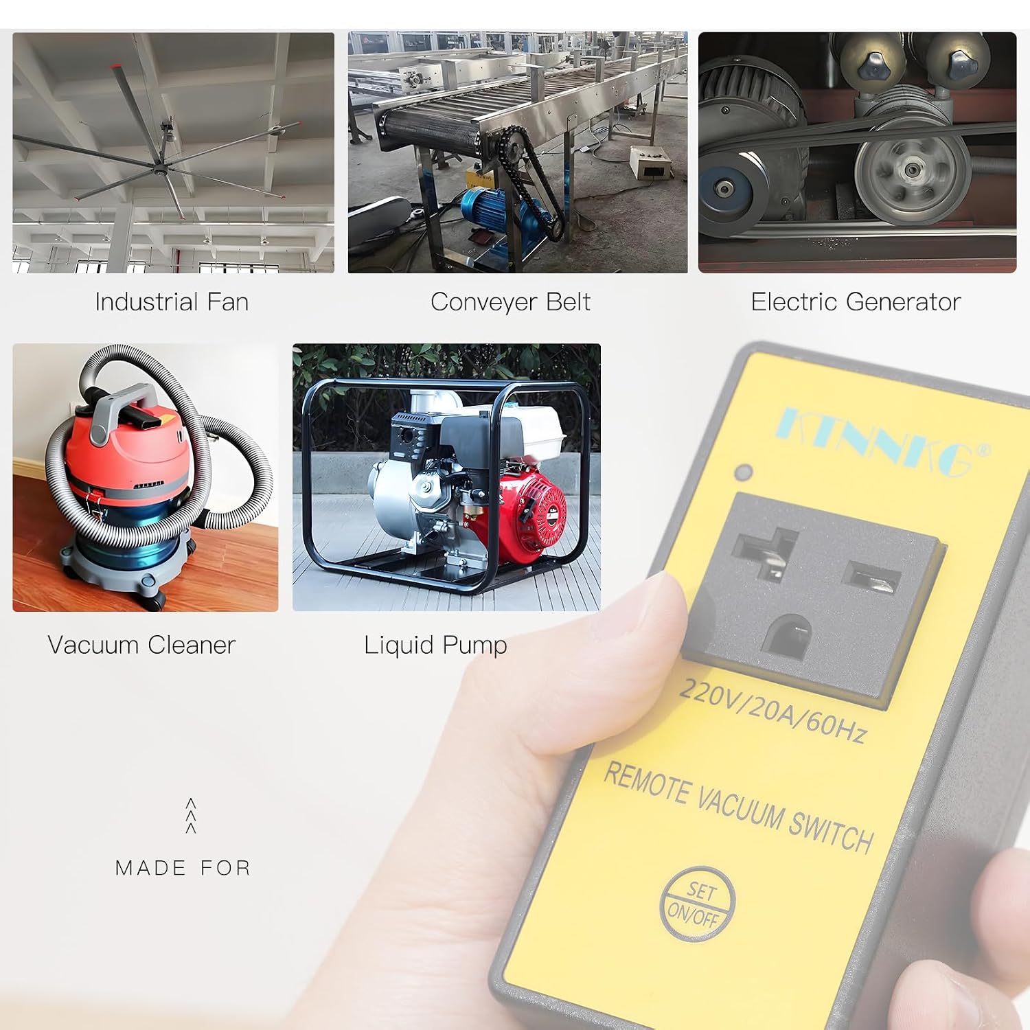 Thumbnail 3 de KTNNKG NEWKT-V201 Automatic Remote Vacuum Switch, 220V, 20A, 5s/10s Delay