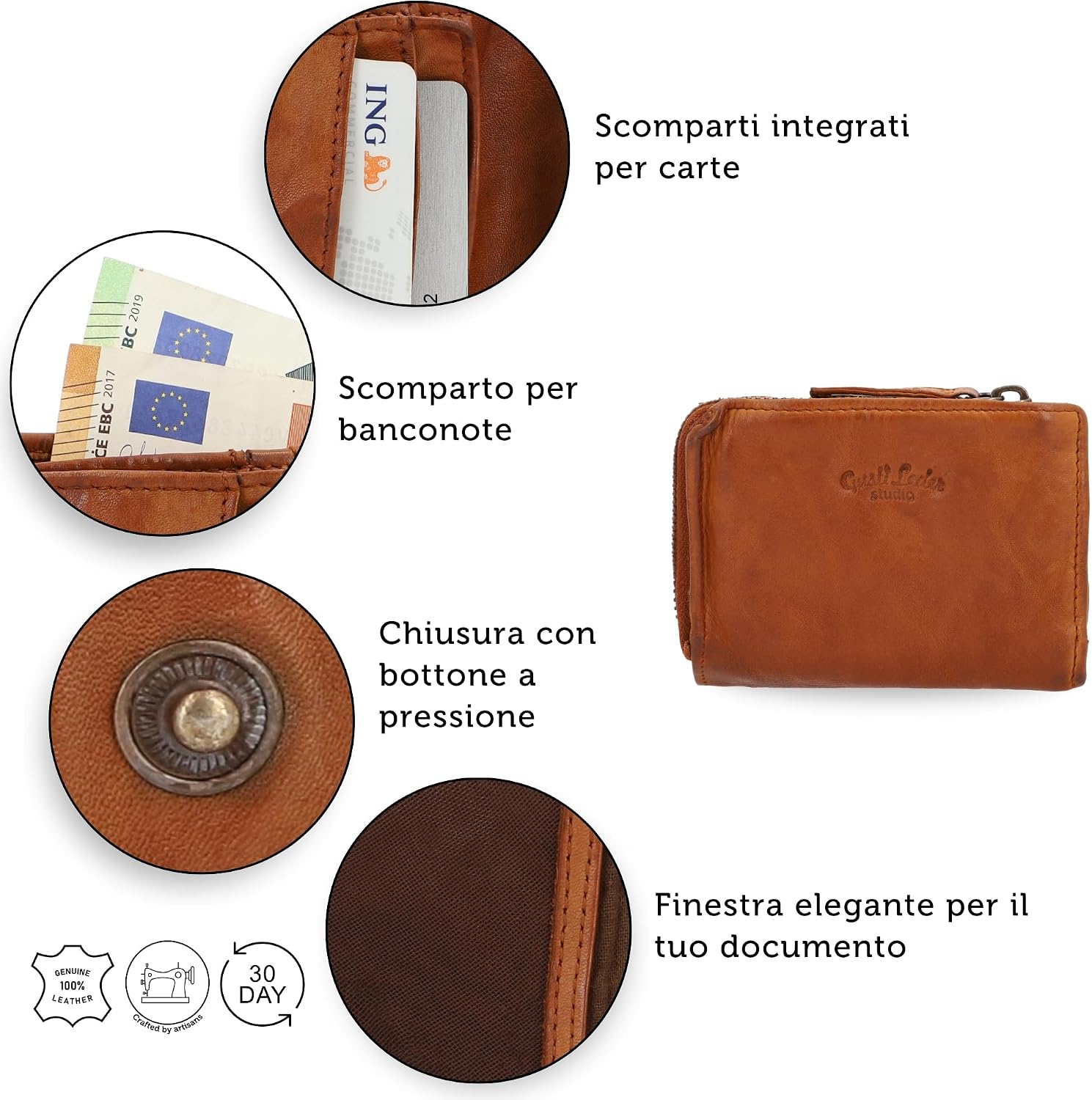 Detalle 2 de Gusti Leder Avni portafoglio pelle con RFID