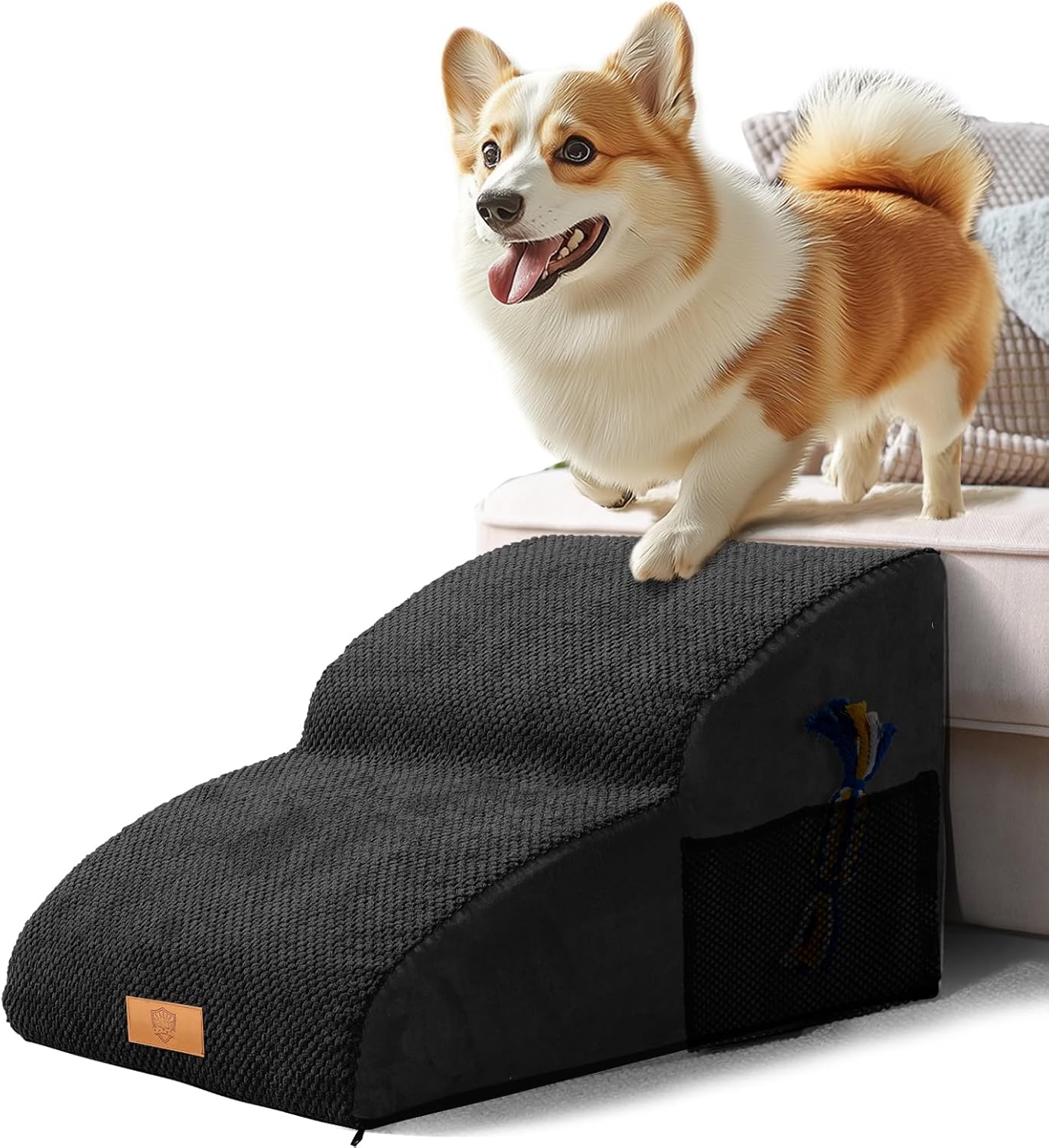 Detalle de Masthome 2-Step Sofa Dog Steps: Waterproof, Non-Slip Ramp with Removable Cover