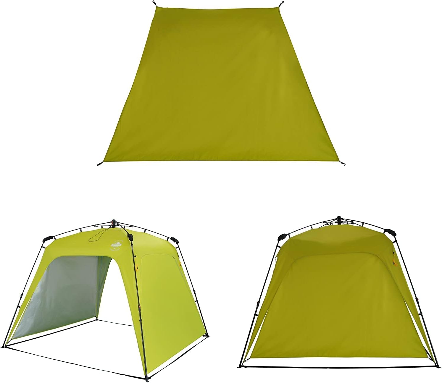 Detalle de Lumaland x Where Tomorrow – Gazebo da giardino con parete laterale rimovibile, 225 x 155 x 132,5 cm, protezione 1000 mm e SPF 50+