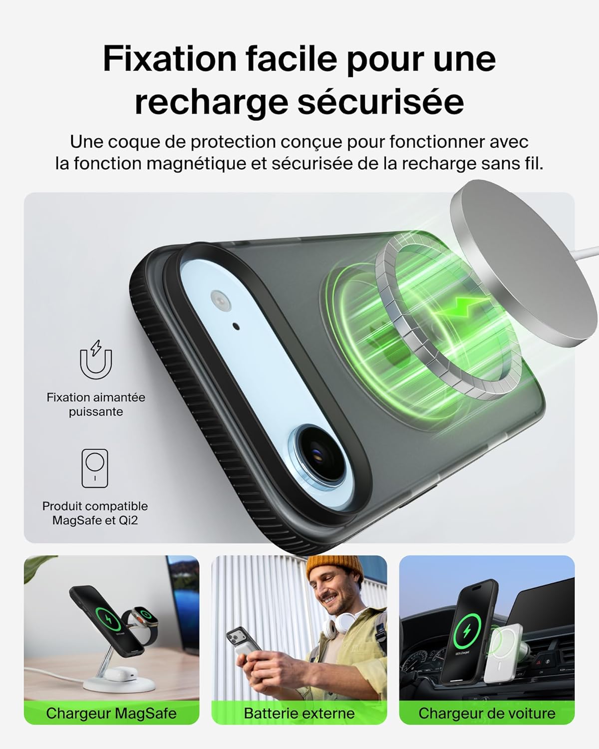 Thumbnail 2 de Belkin SheerForce Grip Coque iPhone Air – protection légère et antidérapante avec MagSafe
