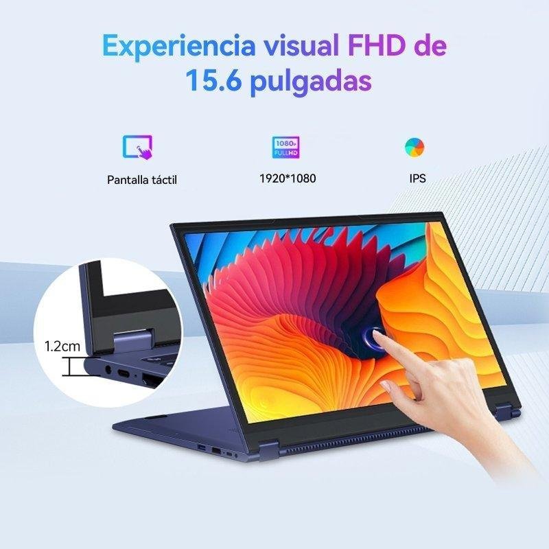 Detalle de AMDEVPRO UCC-UL156: portátil 15,6" convertible con pantalla táctil, 16 GB y Windows 11 Pro