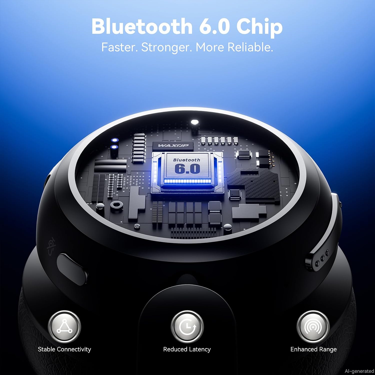 Detalle de Wireless Headset with Mic, Bluetooth 6.0