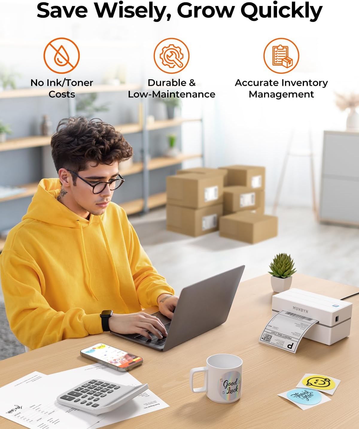 Thumbnail 3 de MUNBYN 130B Bluetooth Thermal Label Printer