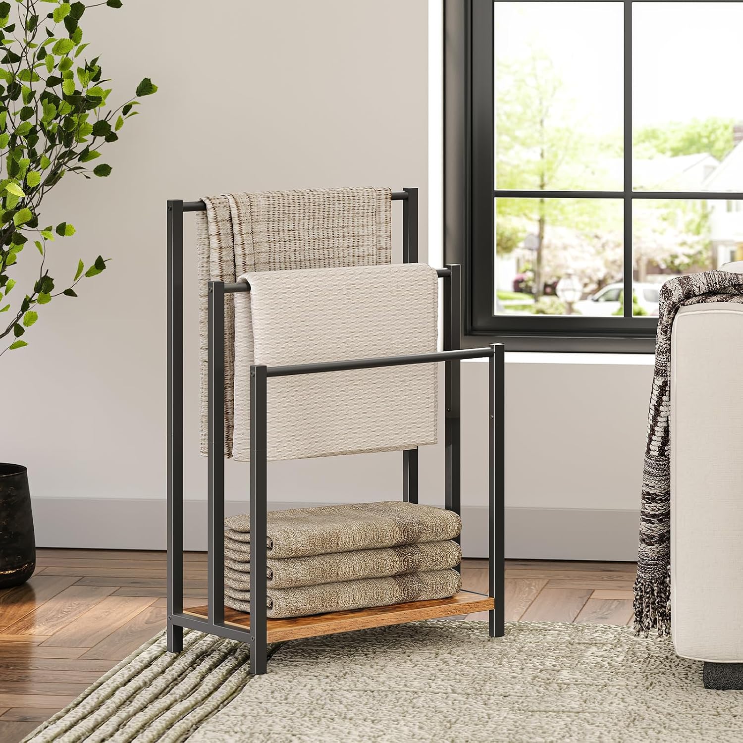 Detalle de HOOBRO EBF03LB01 porta asciugamani 43x28x81
