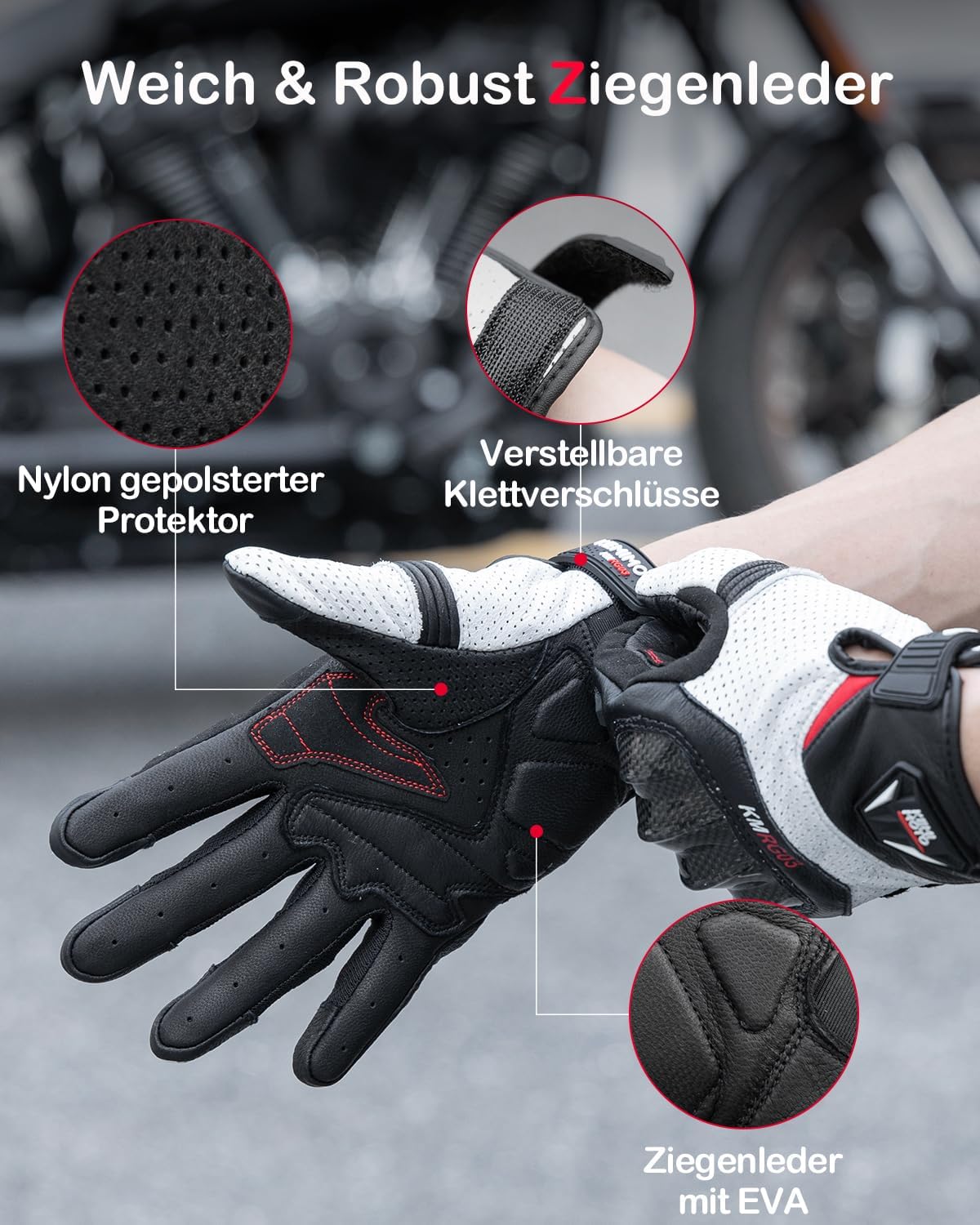 Thumbnail 4 de KEMIMOTO Gants de moto en cuir de chèvre