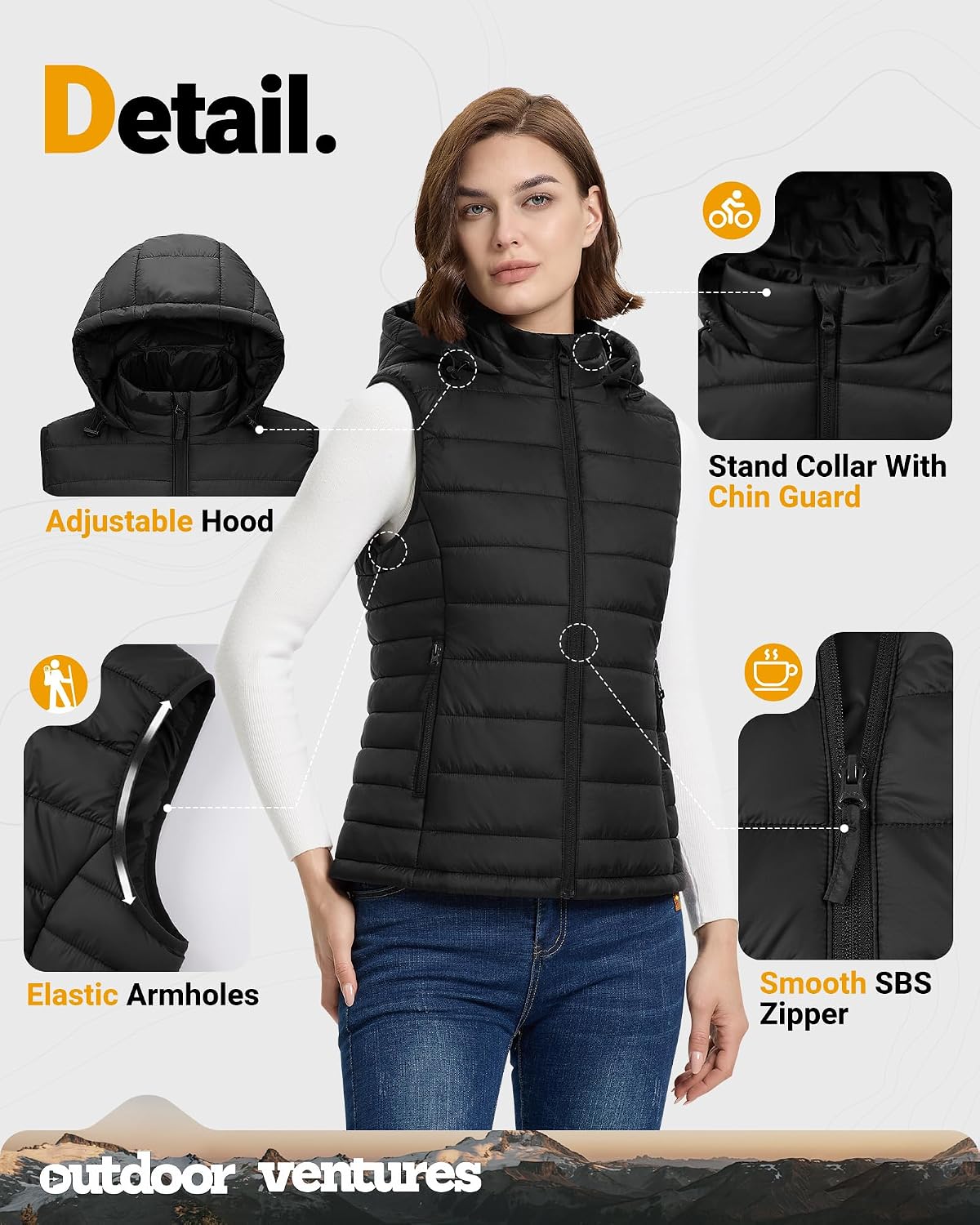 Thumbnail 6 de Steppweste Damen Outdoor Ventures mit Kapuze