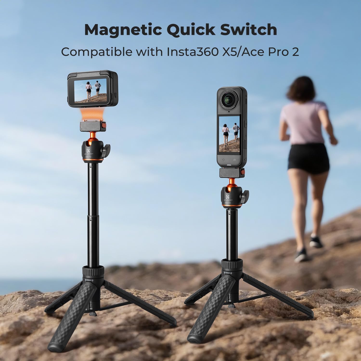 Thumbnail 1 de K&F CONCEPT Magnetic Quick Release Tripod for Insta360 X5 / Ace Pro 2