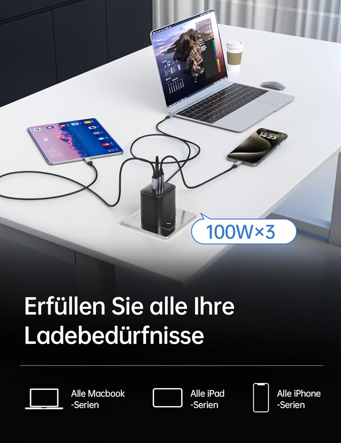 Thumbnail 5 de CAKOBLE 2-Pack 4m USB-C to USB-C cable (10Gbps, 100W, 4K@144Hz/5K options) for Thunderbolt 4 and USB-C displays