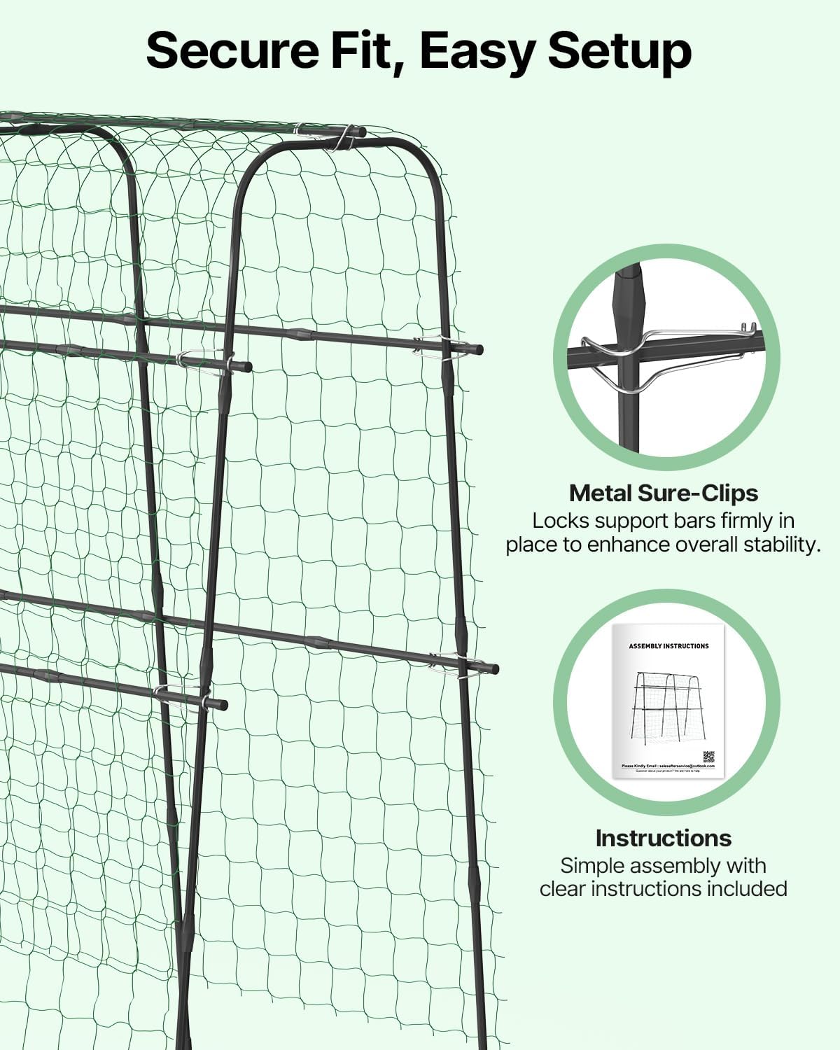 Detalle 1 de Suteck metal cucumber trellis 31.5 x 63 x 63 inches