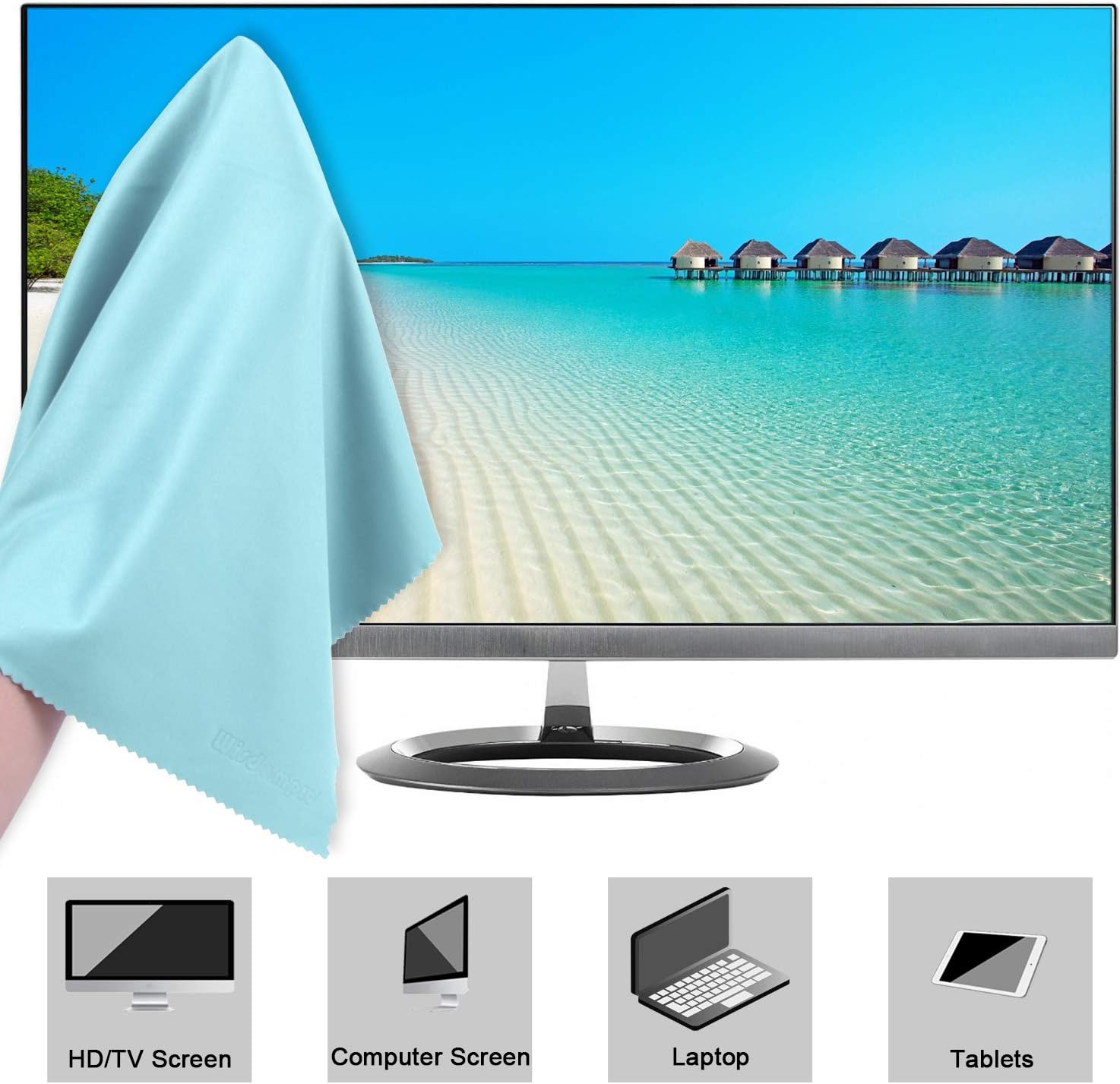 Thumbnail 1 de wisdompro Extra Large 16x16 inch Microfibre Cleaning Cloth 4-Pack (Mint) for laptop, screens & lenses