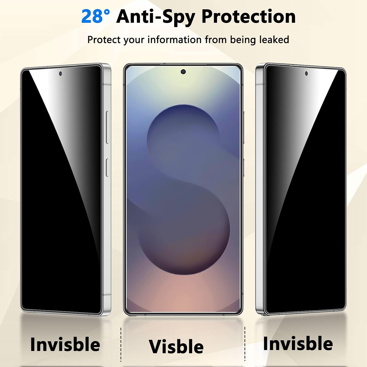 Detalle de Fotbor Samsung Galaxy S25 Ultra Privacy Screen Protector, 9H+ Tempered Glass, 2-Pack
