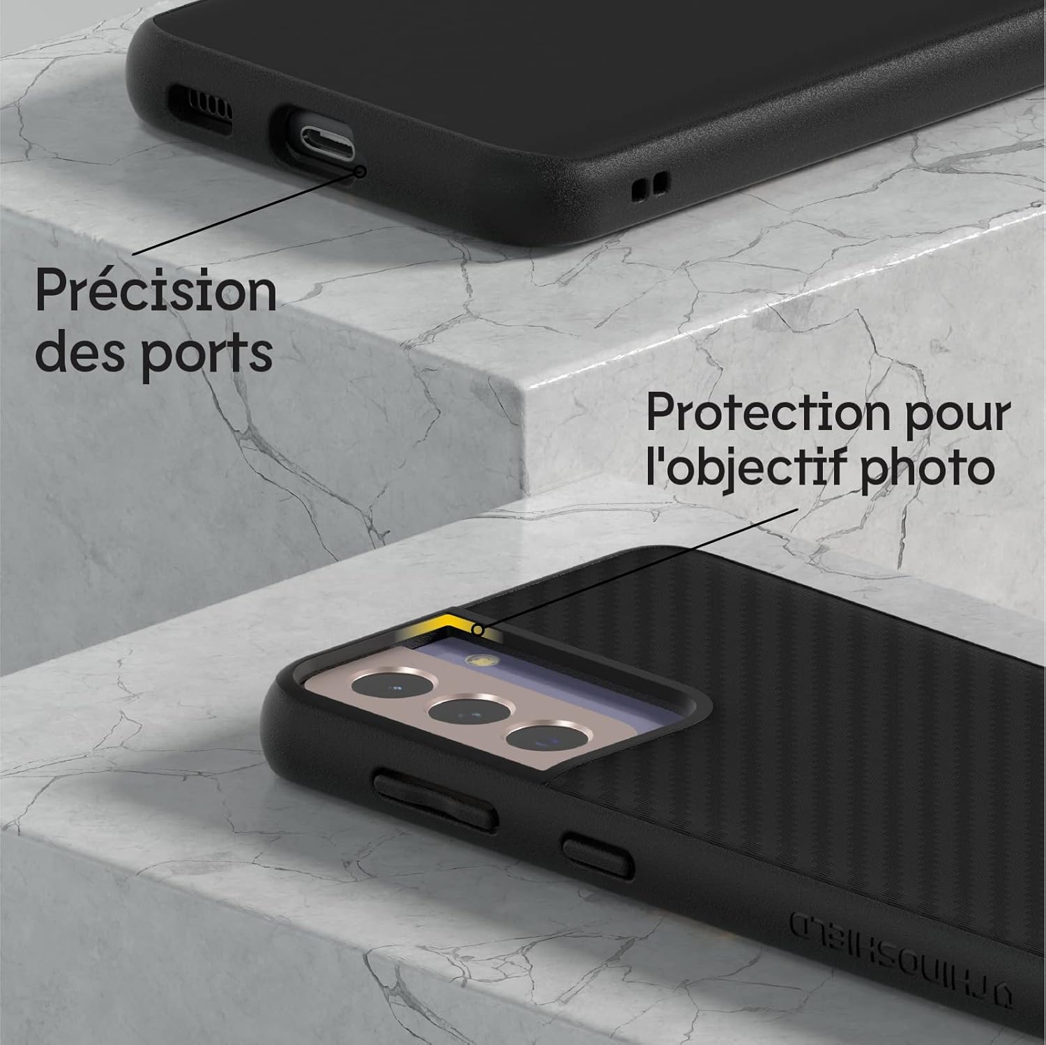 Thumbnail 4 de RhinoShield SolidSuit pour Galaxy S21 – protection légère et finition premium, noir Classic