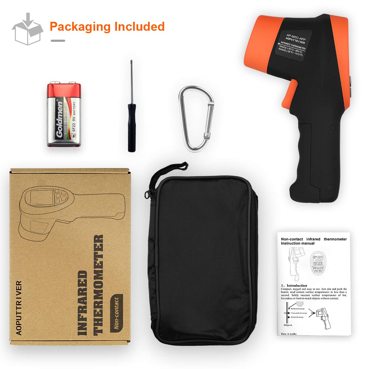 Thumbnail 6 de AOPUTTRIVER AP-985C-APP non-contact infrared thermometer (IR) for -50°C to 800°C measurements